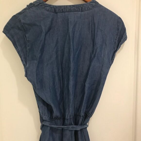Maison Jules Sz L denim chambray wrap sun dress - Picture 7 of 8